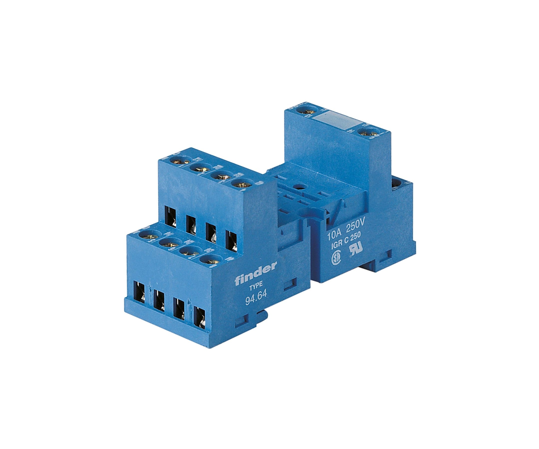 Изображение Finder Розетка с винтовыми клеммами (с зажимной клетью) для реле 55.32, таймера 85.02; в комплекте металлическая клипса 094.51; версия: синий цвет