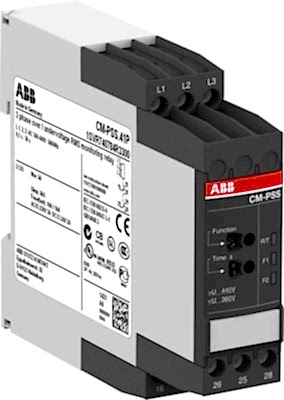 Изображение ABB CM-PSS.41S Реле контроля фаз,чередов-е (ф-ция отключаемая)обрыв фаз,Uпит=Uизм=3x400В AC,2ПК