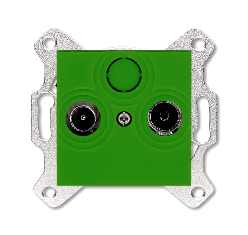 Изображение ABB EPJ Levit зелёный / дымчатый чёрный Розетка TV-R, оконечная, зелёный