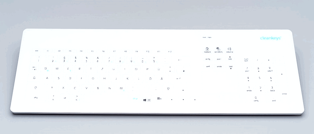 Изображение Клавиатура промышленная емкостная беспроводная TKR-103-TOUCH-RF-KGEH-VESA-WHITE-USB-US/EU (KR24231)  