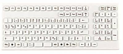 Изображение Клавиатура пылевлагозащищённая TKG-106-IP68-WHITE-USB-US/CYR (KG22303)  