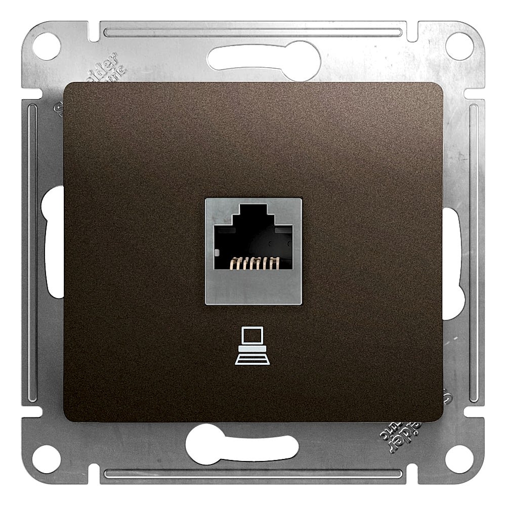 Изображение SE Glossa Шоколад Мех Розетка компьютерная RJ45 кат.5E