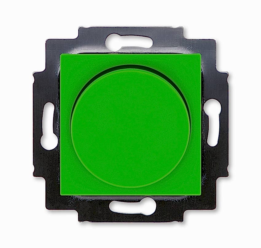 Изображение ABB EPJ Levit зелёный / дымчатый чёрный Диммер поворотно-нажимной, 60-600Вт, R