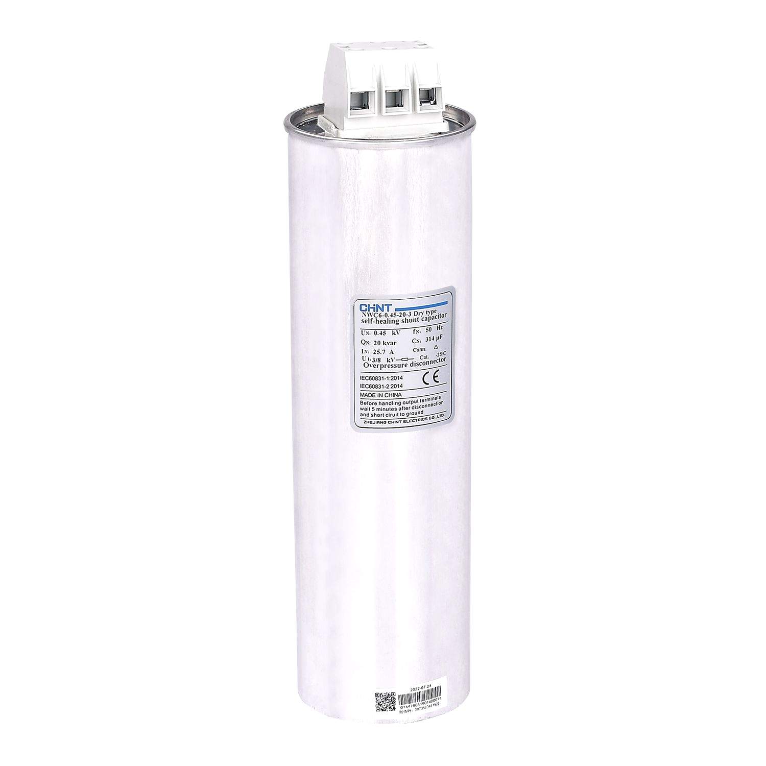 Изображение CHINT Трехфазный конденсатор NWC6-0.525-20-3,  АС525В, 20кВАр