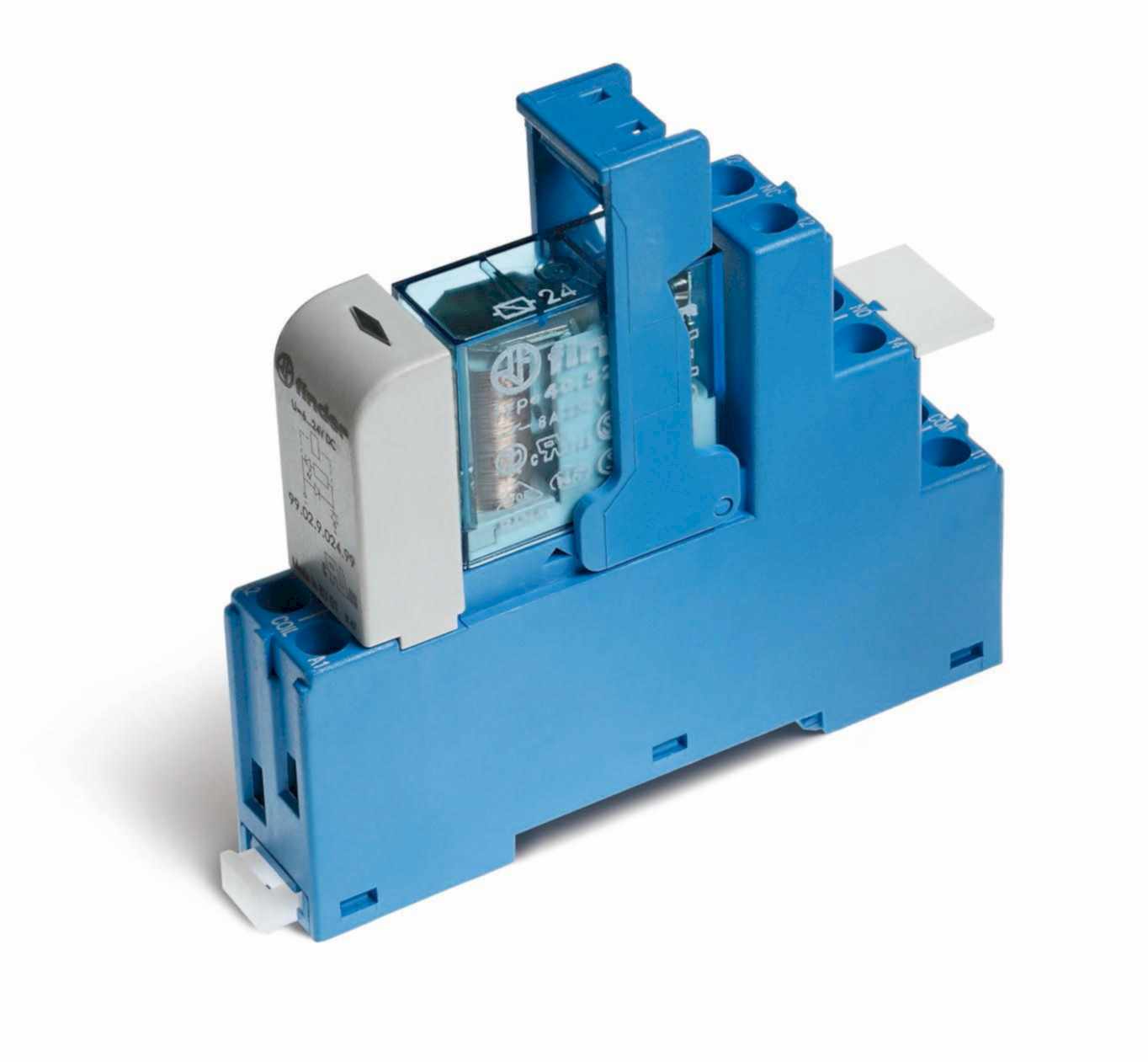 Изображение Finder Интерфейсный модуль (сборка 40.52.7.012.0000 + 99.02.9.024.99 + 95.05SPA), электромеханическое реле; 2CO 8A; контакты AgNi; питание 12В DC (чув