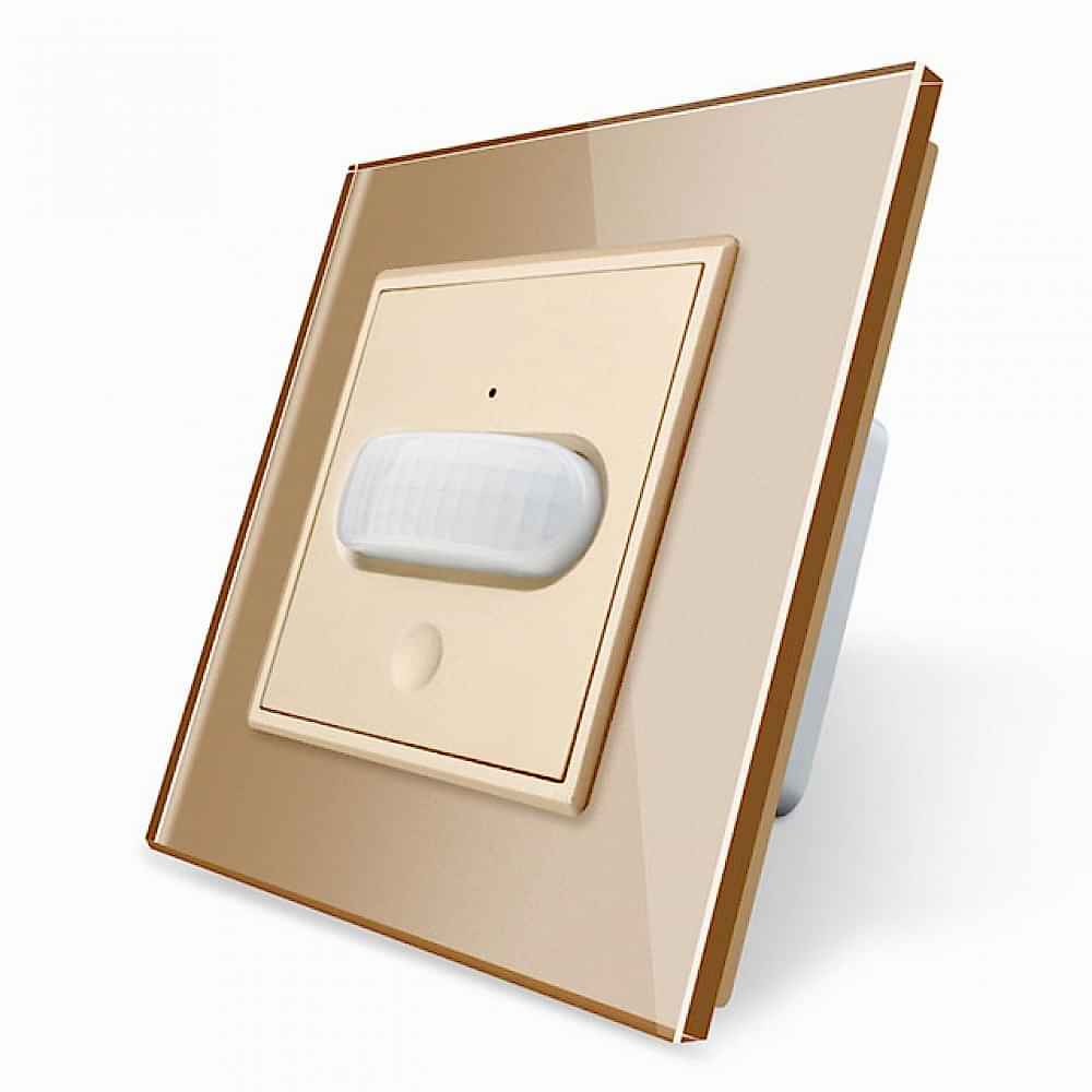 Изображение Датчик движения Livolo VL-C701RG-13 с сенсорным выключателем (Золотой)