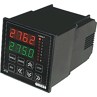 Изображение Устройство контроля температуры восьмиканальное с аварийной сигнализацией и встроенным барьером искрозащиты ОВЕН УКТ38-В.03