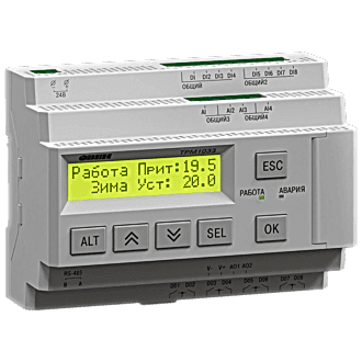 Изображение Контроллер для приточно-вытяжных систем вентиляции ОВЕН ТРМ1033-24.02.02