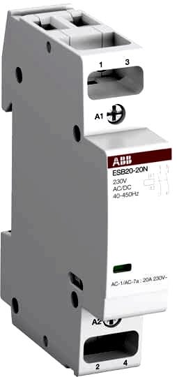 Изображение Контактор ABB ESB20-20N-06 модульный (20А АС-1, 2НО), катушка 230В AC/DC