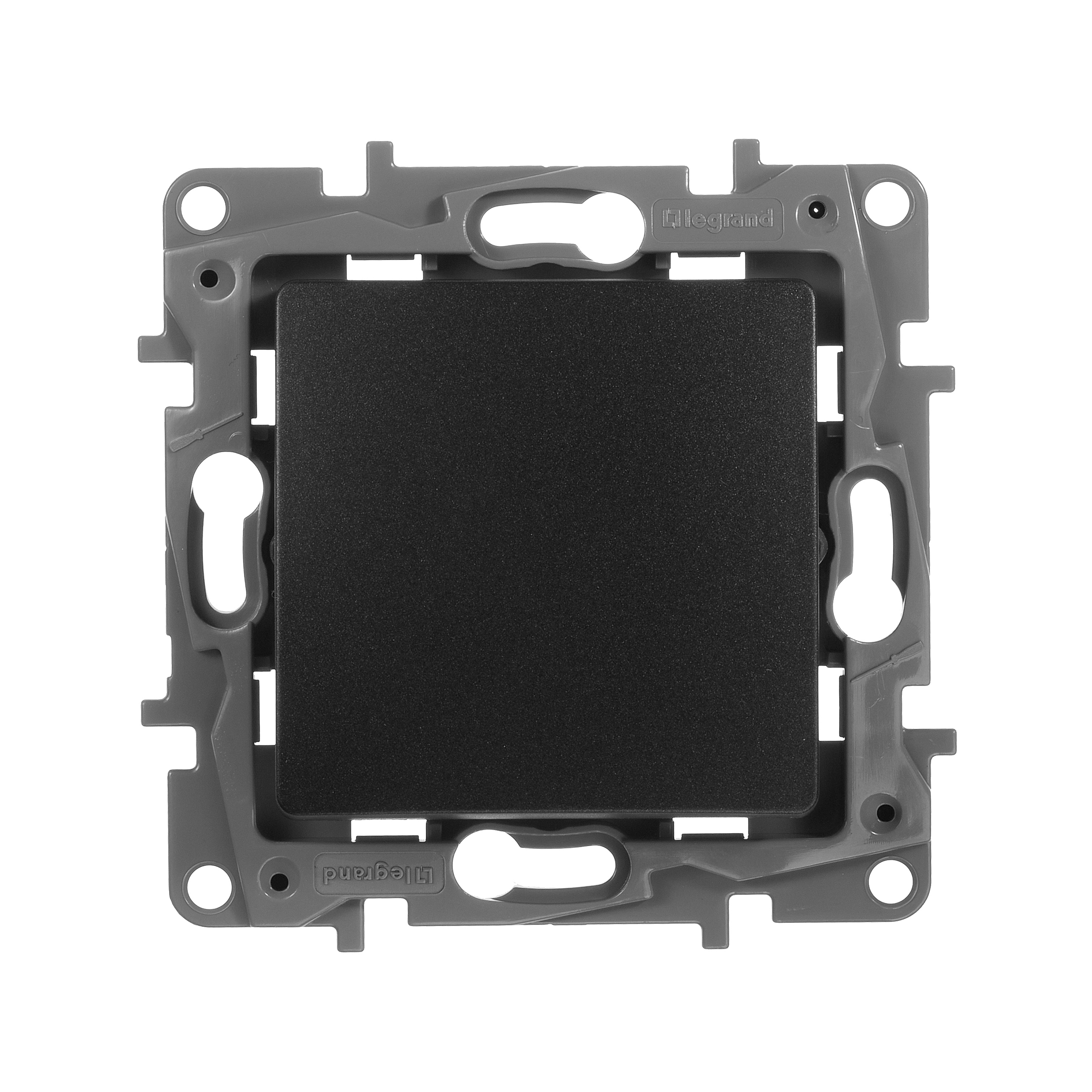 Изображение Выключатель Legrand Etika Антрацит 1-клавишный, авт.клеммы, 10AX, 250 В (арт.672601)