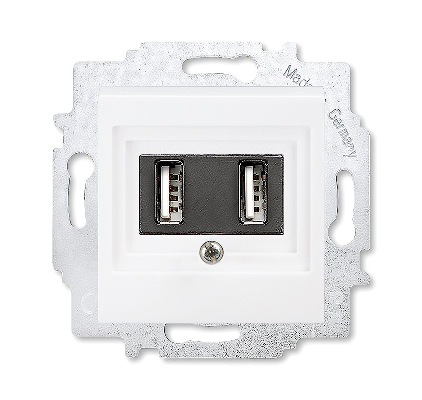 Изображение Зарядное устройство ABB EPJ Levit белый / белый USB зарядка двойная (арт.2CHH290040A6003)