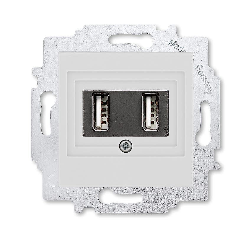 Изображение Зарядное устройство ABB EPJ Levit cерый / белый USB зарядка двойная (арт.2CHH290040A6016) Товар снят с продажи