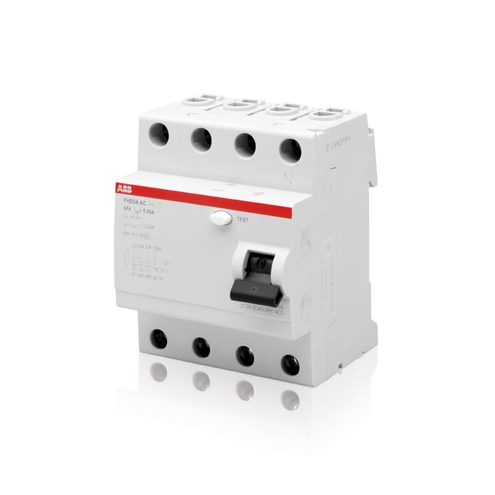 Изображение УЗО ABB FH204AC 4P 40A 30mA (AC) (арт.2CSF204004R1400)