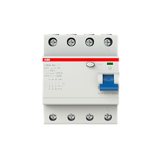 Изображение УЗО ABB F204AC 4Р 63А 300mA (AC) (арт.2CSF204001R3630)