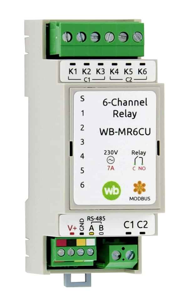Изображение Компактный модуль реле Wiren Board с RS-485, Modbus RTU WB-MR6CU