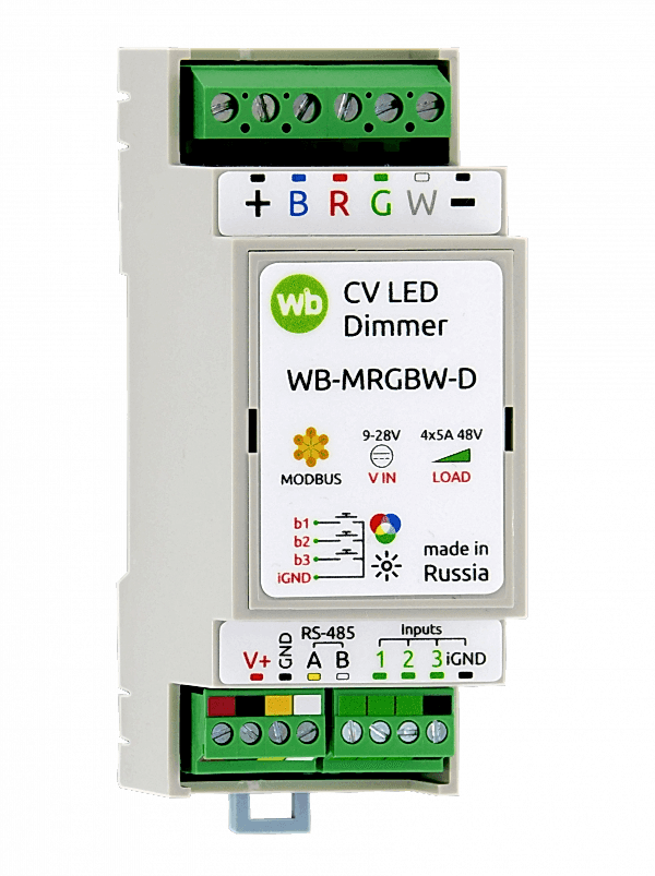 Изображение Диммер светодиодных лент Wiren Board на DIN-рейку WB-MRGBW-D