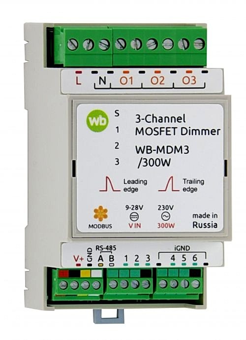 Изображение Диммер Wiren Board с Modbus RTU WB-MDM3