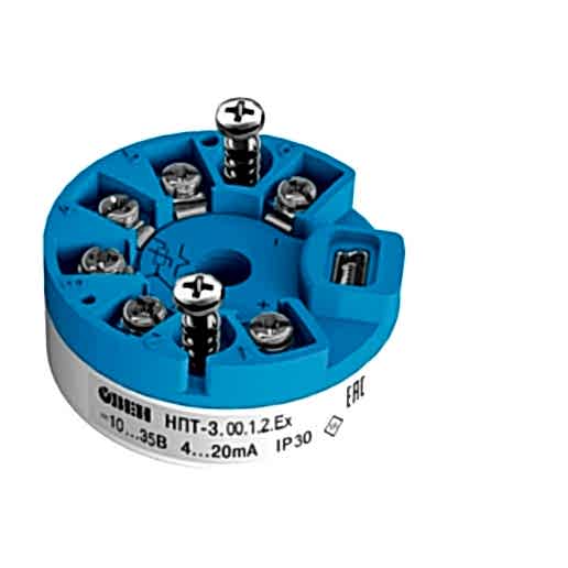 Изображение Программируемый нормирующий преобразователь аналоговых сигналов во взрывозащищенном исполнении ОВЕН НПТ-3.00.1.2.Ех