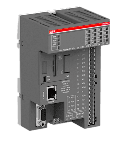 Изображение ABB Контроллер, AC500-eCo, 128 кБ, 6DI/6DO-реле/2AI/1AO, ~100-240В, PM564-RP-AC