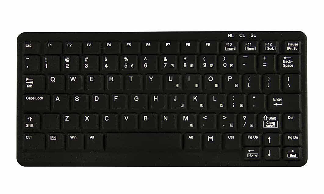 Изображение Клавиатура пылевлагозащищённая TKG-083-IP68-KGEH-BLACK-USB-US/CYR (KG25215)  