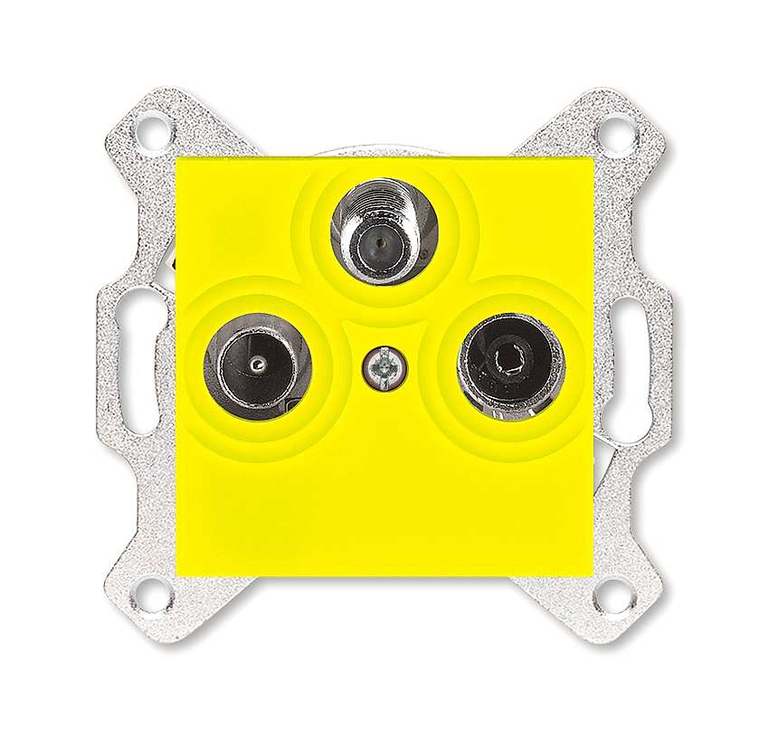 Изображение ABB EPJ Levit жёлтый / дымчатый чёрный Розетка TV-R-SAT, жёлтый