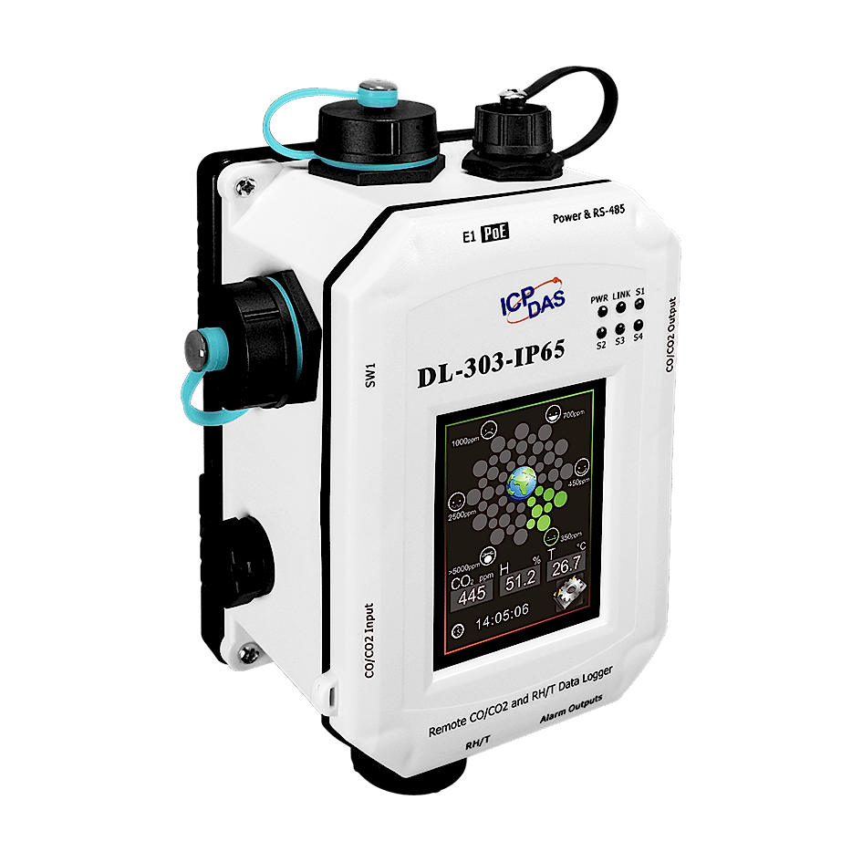 Изображение Датчик температуры, влажности, точки росы и концентрации CO/CO2 с функцией регистрации данных DL-303-IP65 CR  
