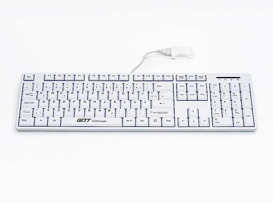 Изображение Клавиатура TKL-105-GCQ-IP68-KGEH-WHITE-USB-US/CYR (KL27201)  