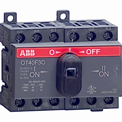 Изображение ABB OT40F3С Выключатель-разъединитель реверсивный 3Р 40А с ручкой управления