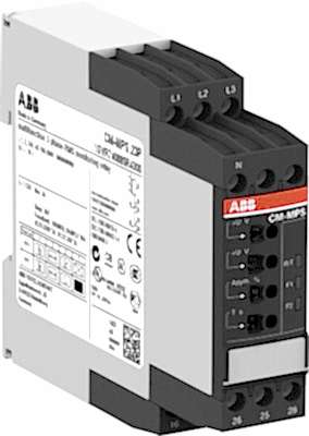 Изображение ABB Реле контроля CM-MPS.23P с контр нуля, Umin/Umax=3х180-220В/240-280BAC, 2ПК, пруж.клеммы