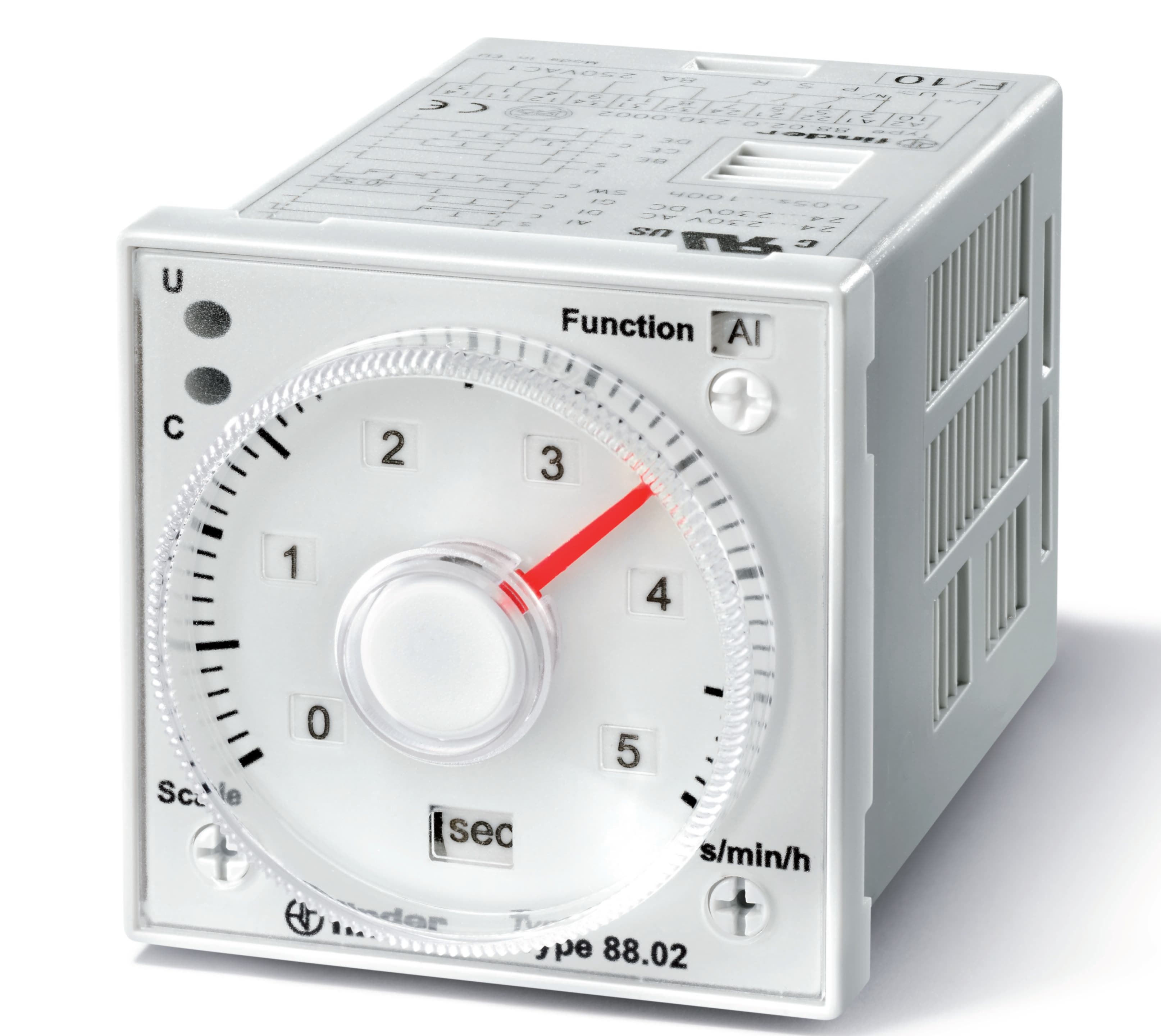 Изображение Finder Таймер мультифункциональный (AI, DI, GI, SW, BE, CE, DE), функции SET, RESET; монтаж на панель или в розетку; 11-штырьковый разъем; питание 24…