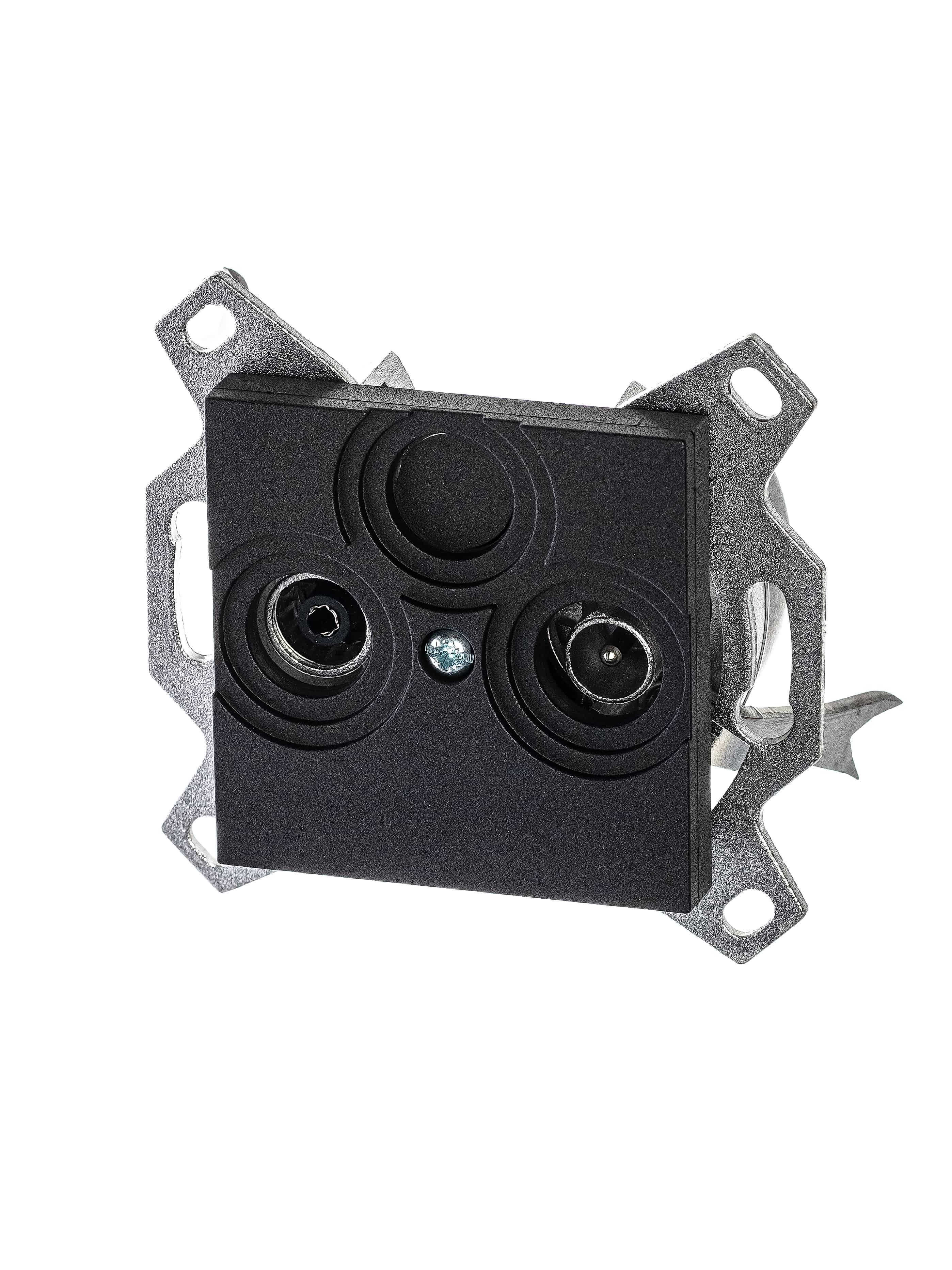 Изображение ABB EPJ Levit антрацит / дымчатый чёрный Розетка TV-R, оконечная, антрацит