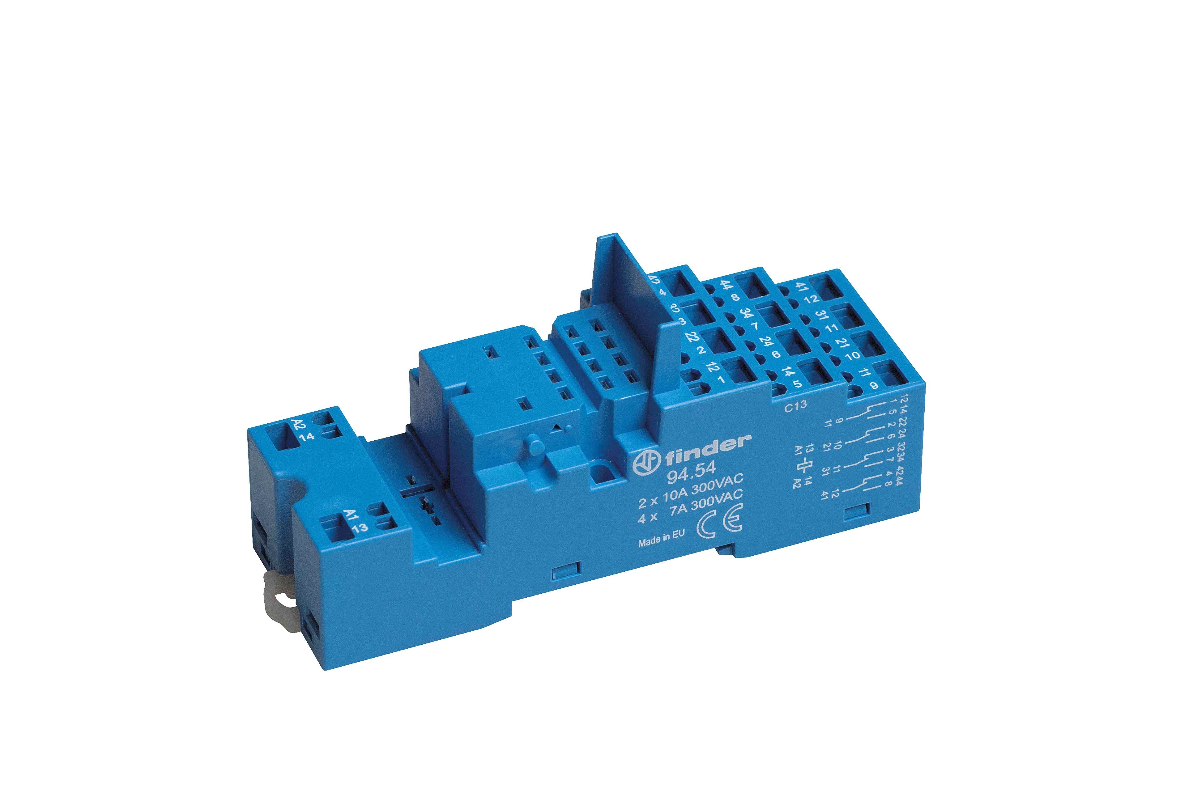 Изображение Finder Розетка с безвинтовыми клеммами (пружинный зажим) для реле 55.32, 55.34, таймера 85.02, 85.04; применяются модули 99.02; в комплекте металличес