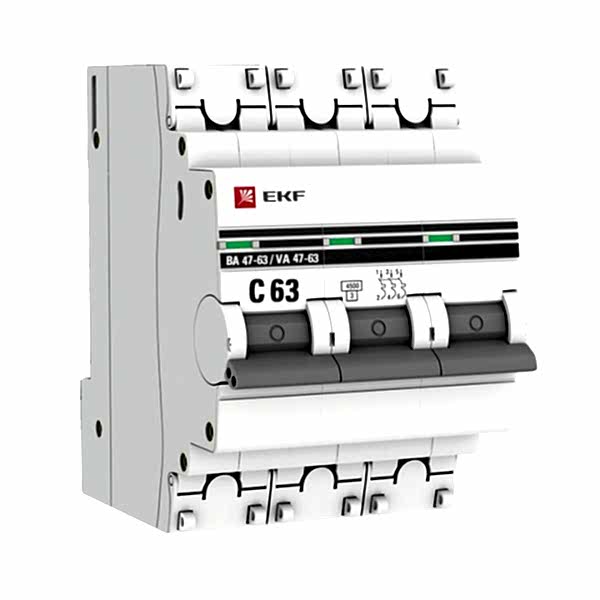 Изображение EKF PROxima Автоматический выключатель 3P 63А (C) 4,5kA ВА 47-63