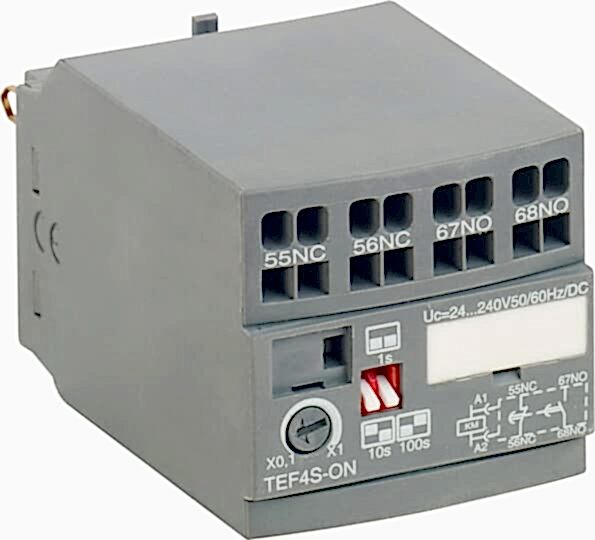 Изображение ABB Приставка времени электронная TEF4S-ON с пружинными клеммами для AF09-AF38-K и NF-K (задержка на включение 0.1-100с)