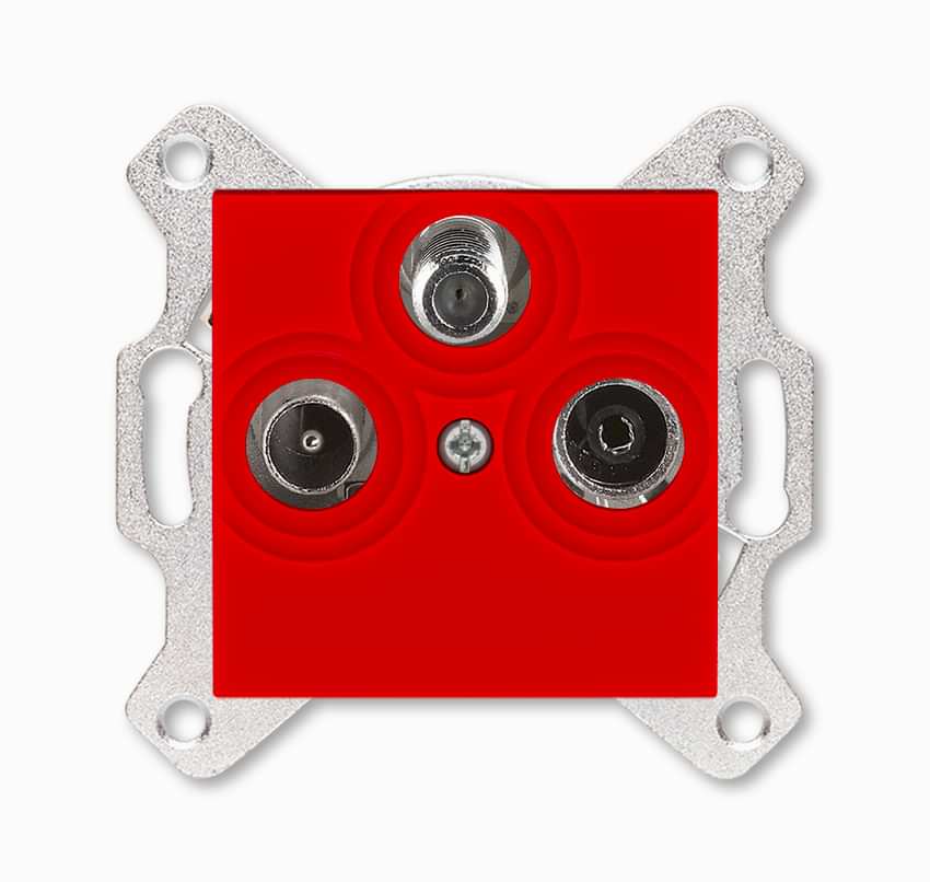 Изображение ABB EPJ Levit краcный / дымчатый чёрный Розетка TV-R-SAT, красный