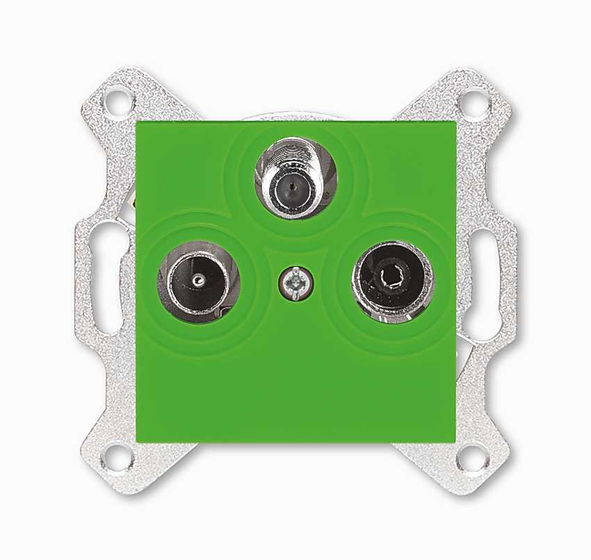 Изображение ABB EPJ Levit зелёный / дымчатый чёрный Розетка TV-R-SAT, зелёный