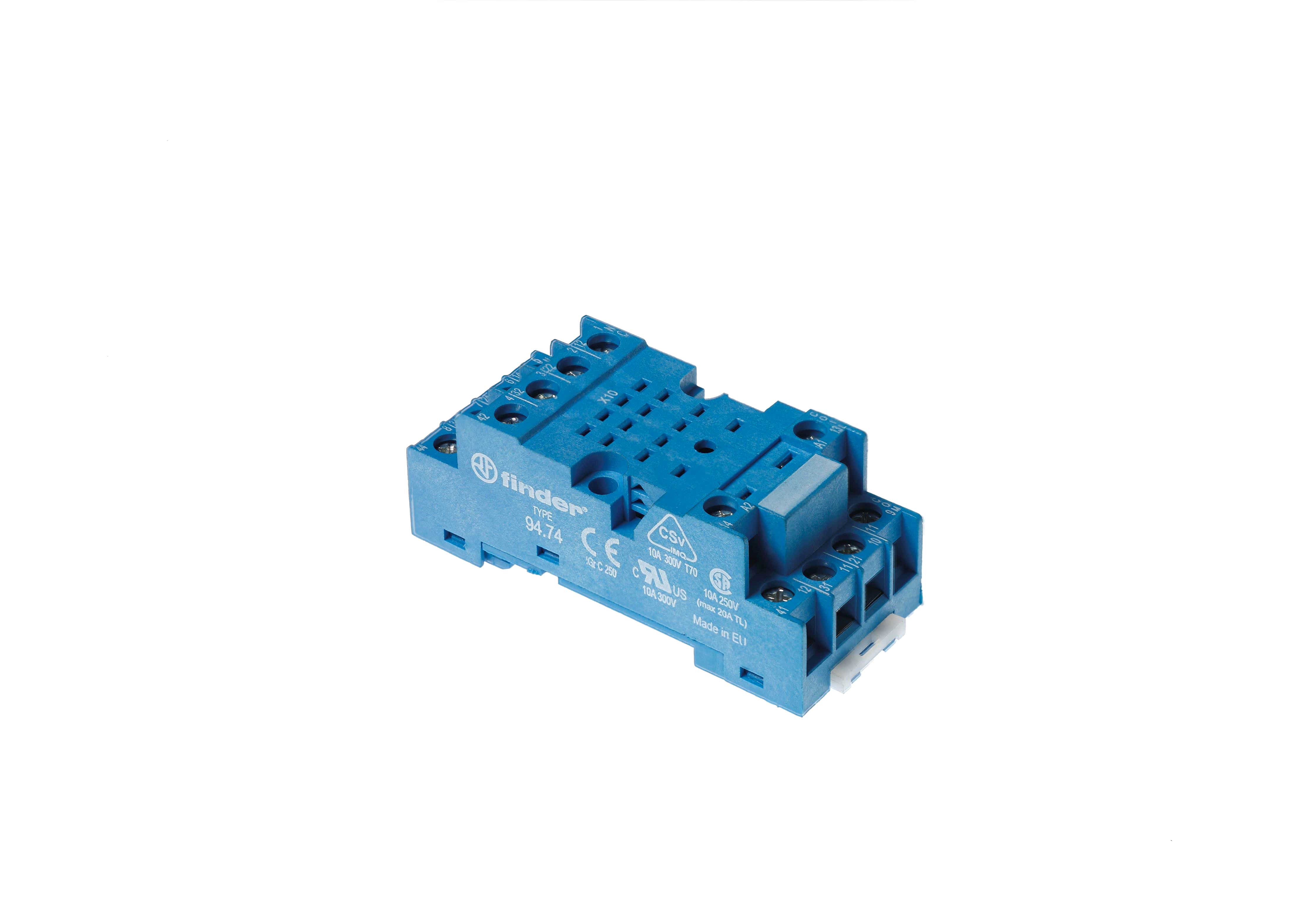 Изображение Finder Розетка с винтовыми клеммами (под шайбу) для реле 55.32, 55.34, таймера 85.02, 85.04; применяются модули 99.01; в комплекте металлическая клипс