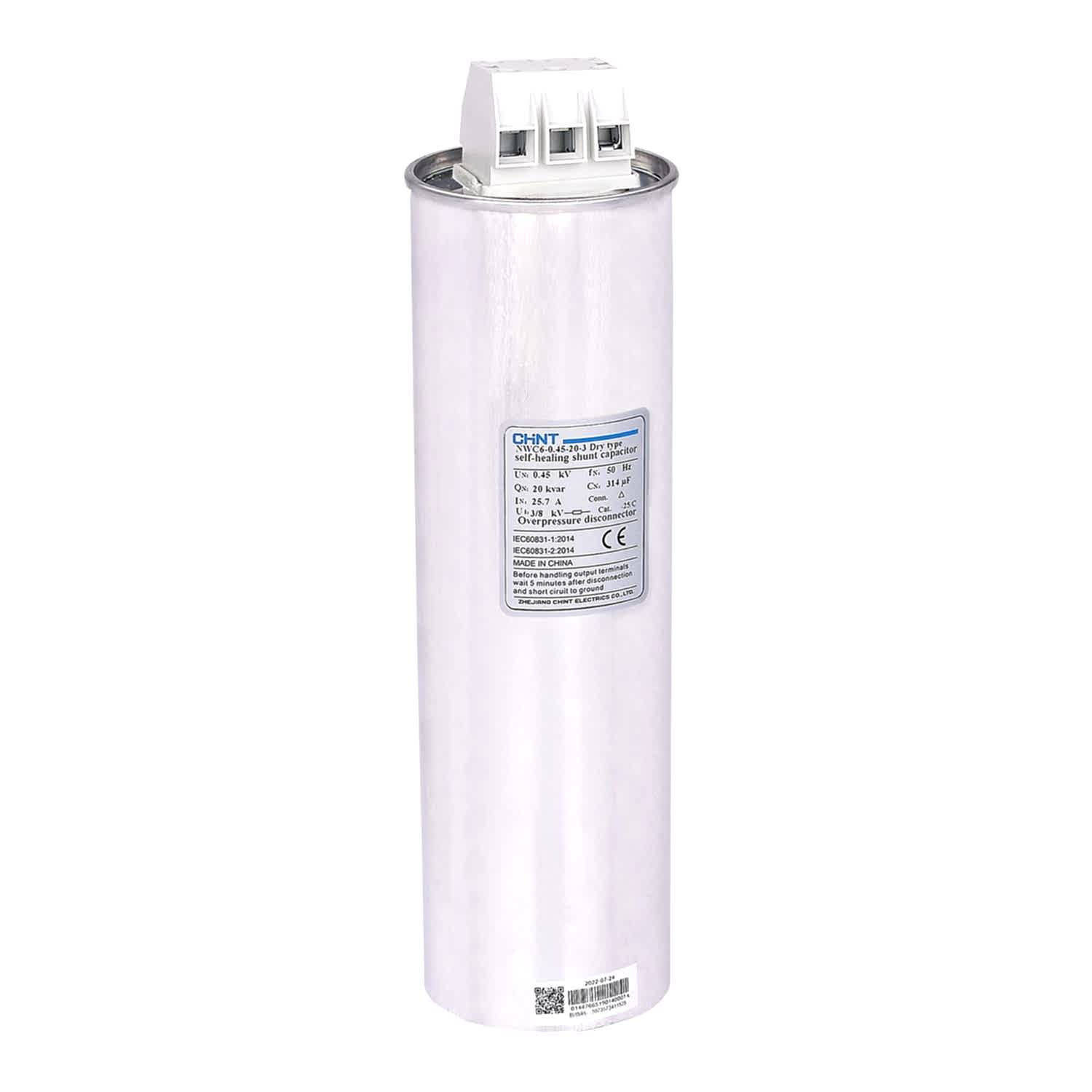 Изображение CHINT Трехфазный конденсатор NWC6-0.4-7.5-3,  АС400В, 7.5кВАр