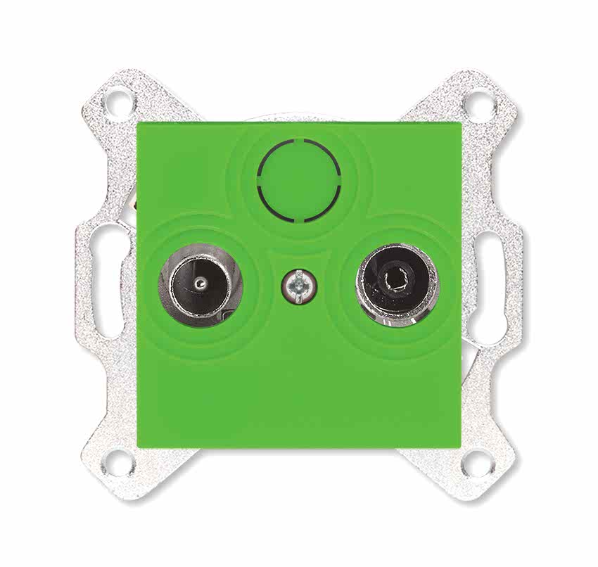 Изображение ABB EPJ Levit зелёный / дымчатый чёрный Розетка TV-R, проходная, 7дБ, зелёный