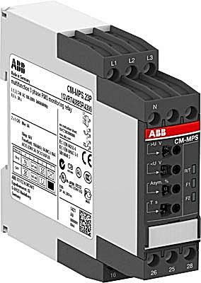 Изображение ABB Реле контроля CM-MPS.31P без контр нуля, Umin/Umax=3х160-230В/220- 300BAC, 2ПК, пруж.клеммы