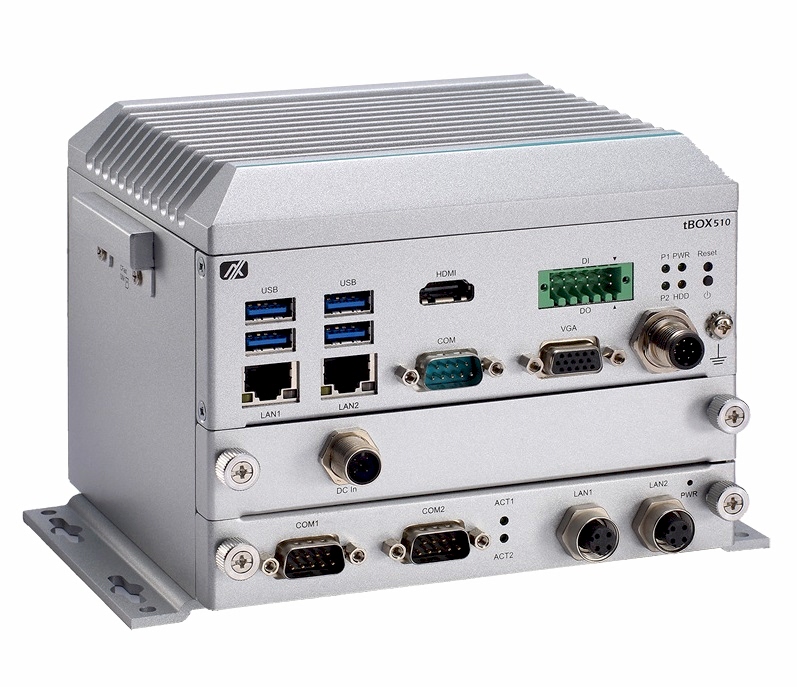 Изображение (E26N510101) Fanless railway embedded system with Intel® Celeron® 3965U processor, 4 USB 3.0, 1 M12 A-coded USB 2.0, HDMI, VGA, LAN  