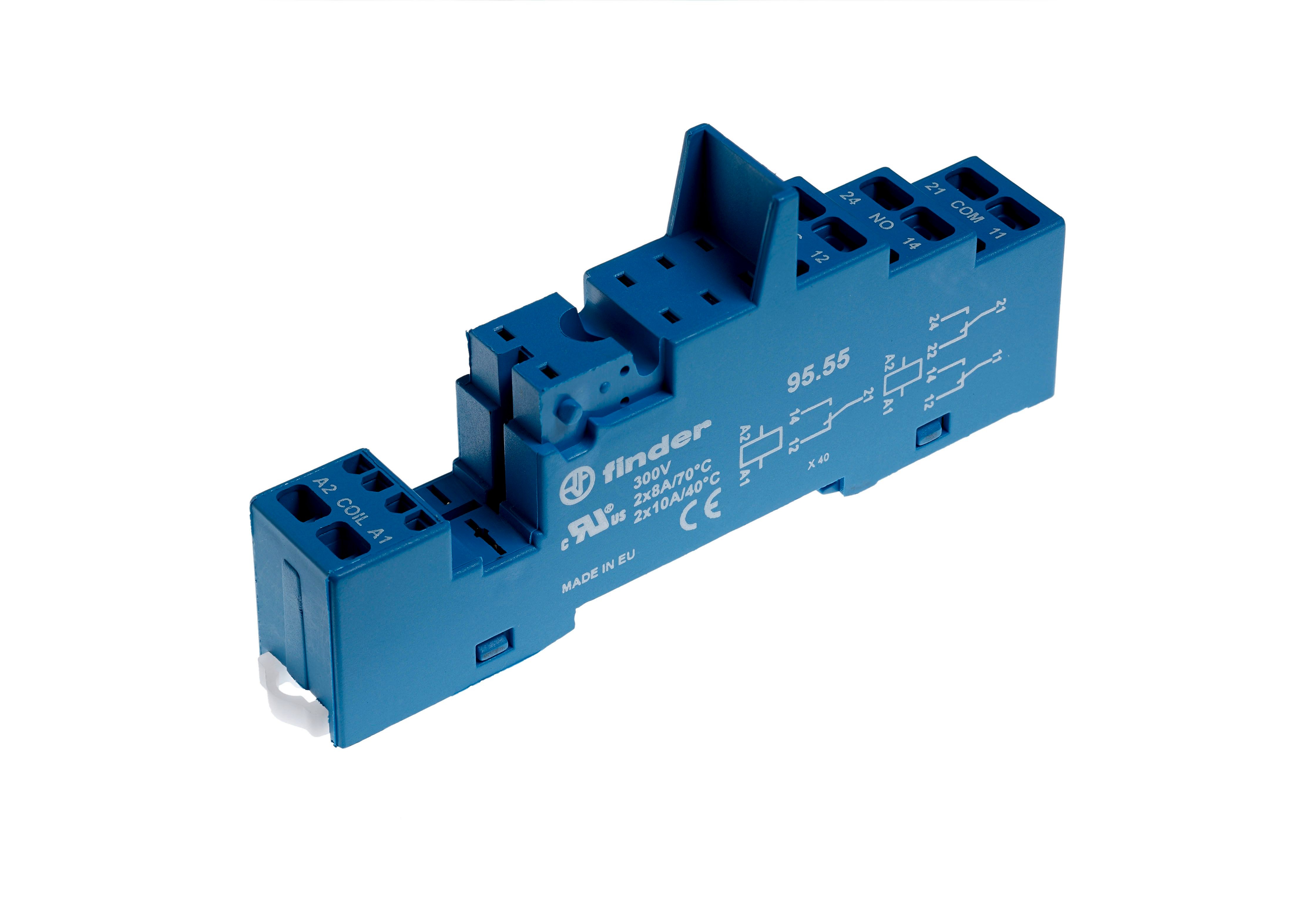 Изображение Finder Розетка с безвинтовыми клеммами (пружинный зажим) для реле 40.51, 40.52, 40.61, 44.52, 44.62; применяются модули 99.02, 86.03; в комплекте плас