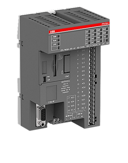 Изображение ABB Контроллер AC500-eCo, 128 кБ, 6DI/6DO-реле/2AI/1AO, ~100-240В, PM564-R-AC